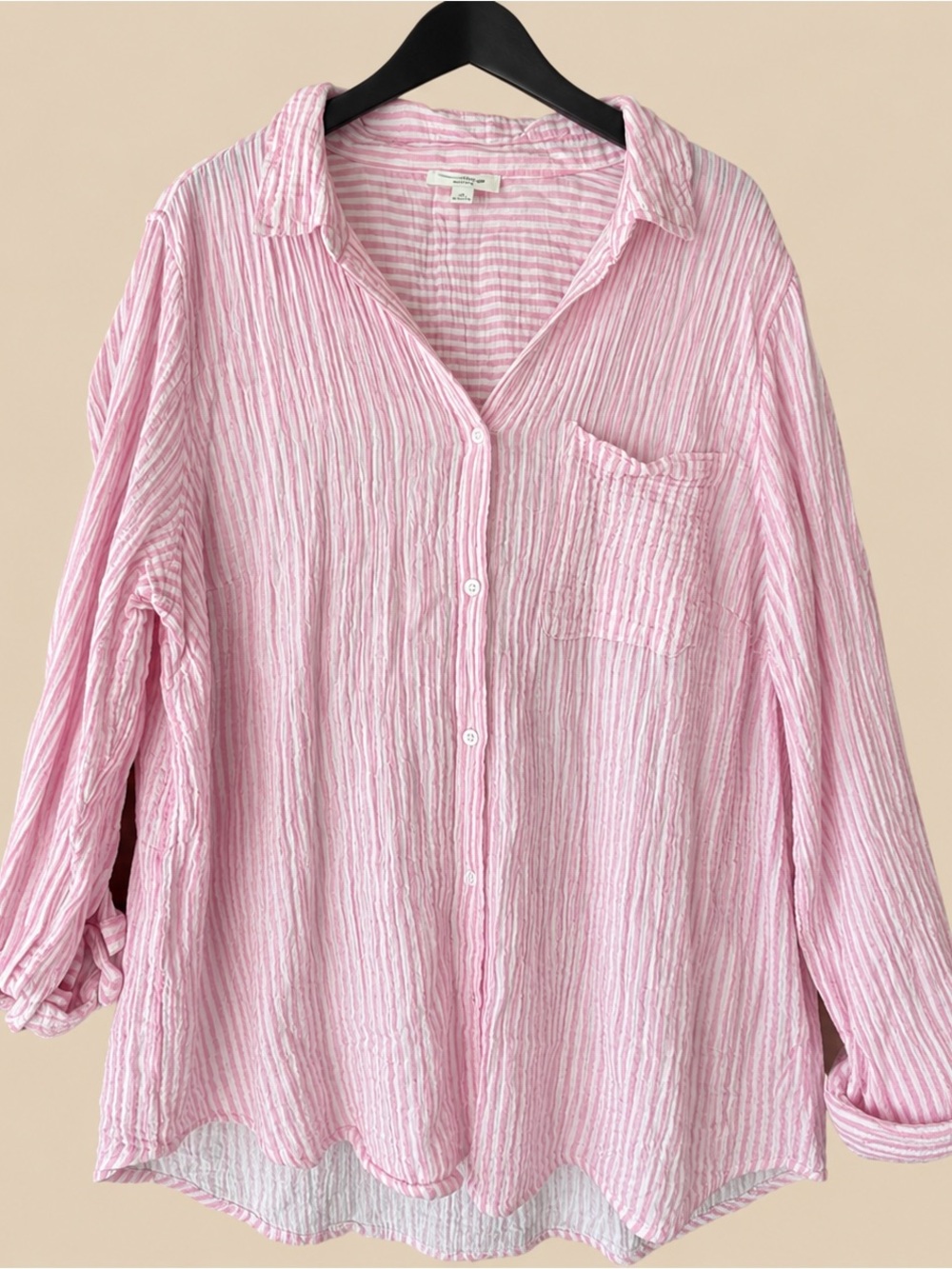 Coquette Coastal Crinkle Cotton Stripe Beach Lunch Lounge 1X